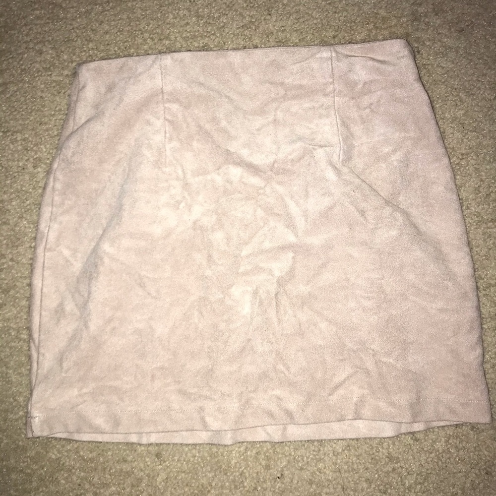 Suede Pink Mini Skirt (S)